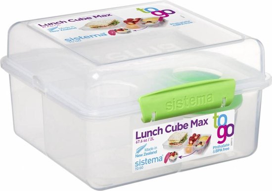Sistema Lunch - Lunch Pack - Lunch Cube Max et Bouteille Trio 480 ml -  Blauw