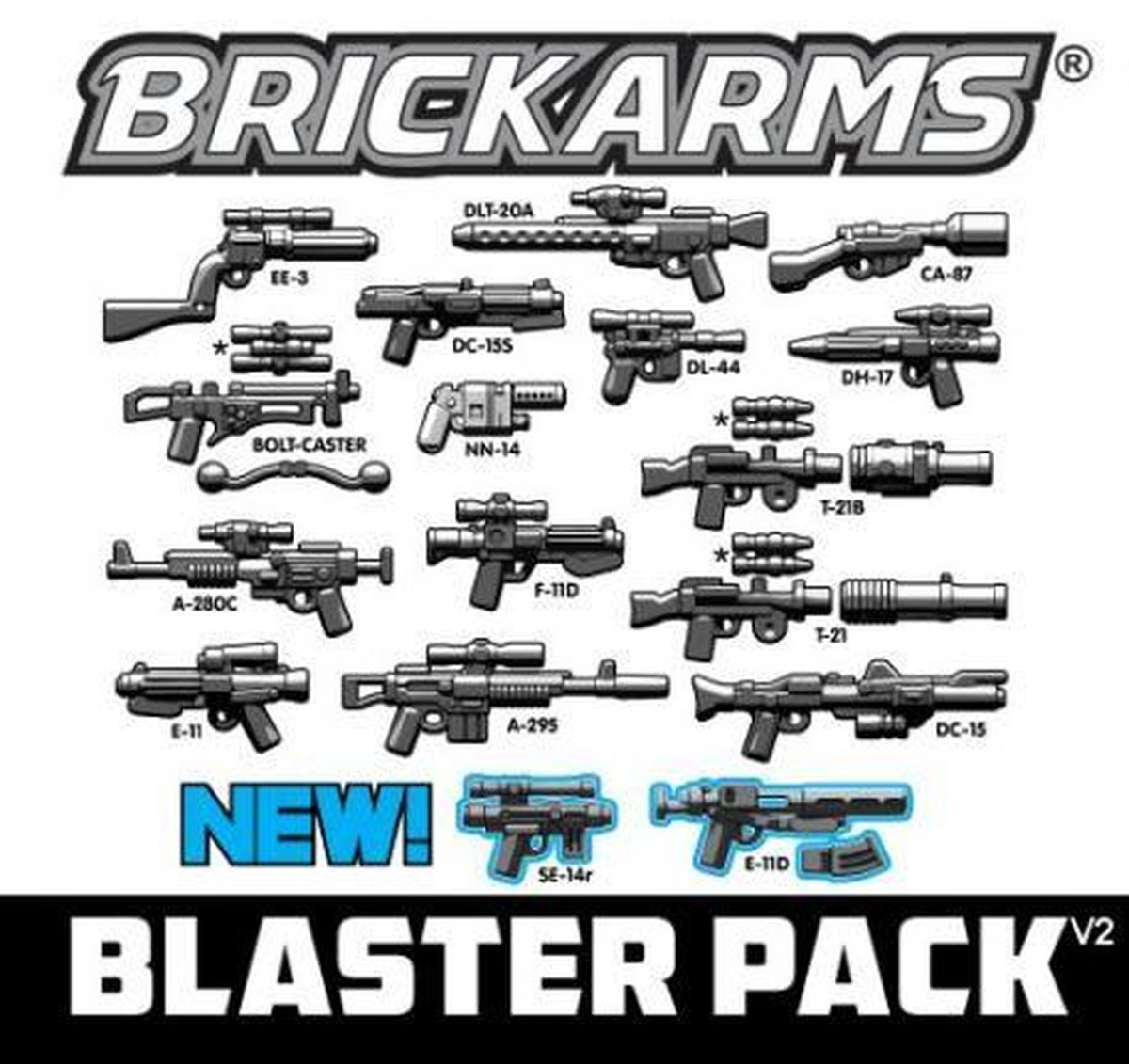 BrickArms Blaster v2 wapen set voor LEGO Minifigures