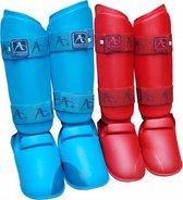 Scheen/wreef-beschermers voor karate Arawaza | blauw & rood - Product Kleur: Rood / Product Maat: M