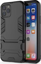 Luxe Back Cover voor Apple iPhone 11 Pro | Shockproof Hard Case | Hoogwaardig TPU Finish Hoesje | Zwart | Kickstand