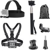Accessoires Set geschikt voor GoPro en Action Cams - Borstharnas - Hoofdband - Stick - Mounts - Opbergzakje
