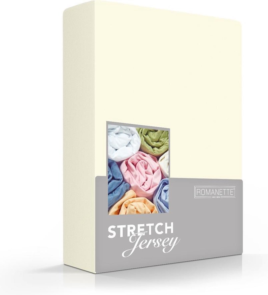 Jersey hoeslaken - Ivoor - Lits-jumeaux (180x210/220 cm) - (200x200 cm)