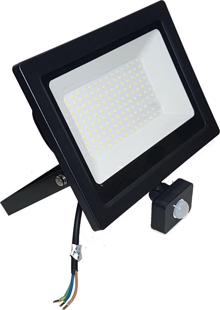 LED Lamp straler 100W Bouwlamp Floodlight Bewegingssensor IP-65 A+ | bol.com