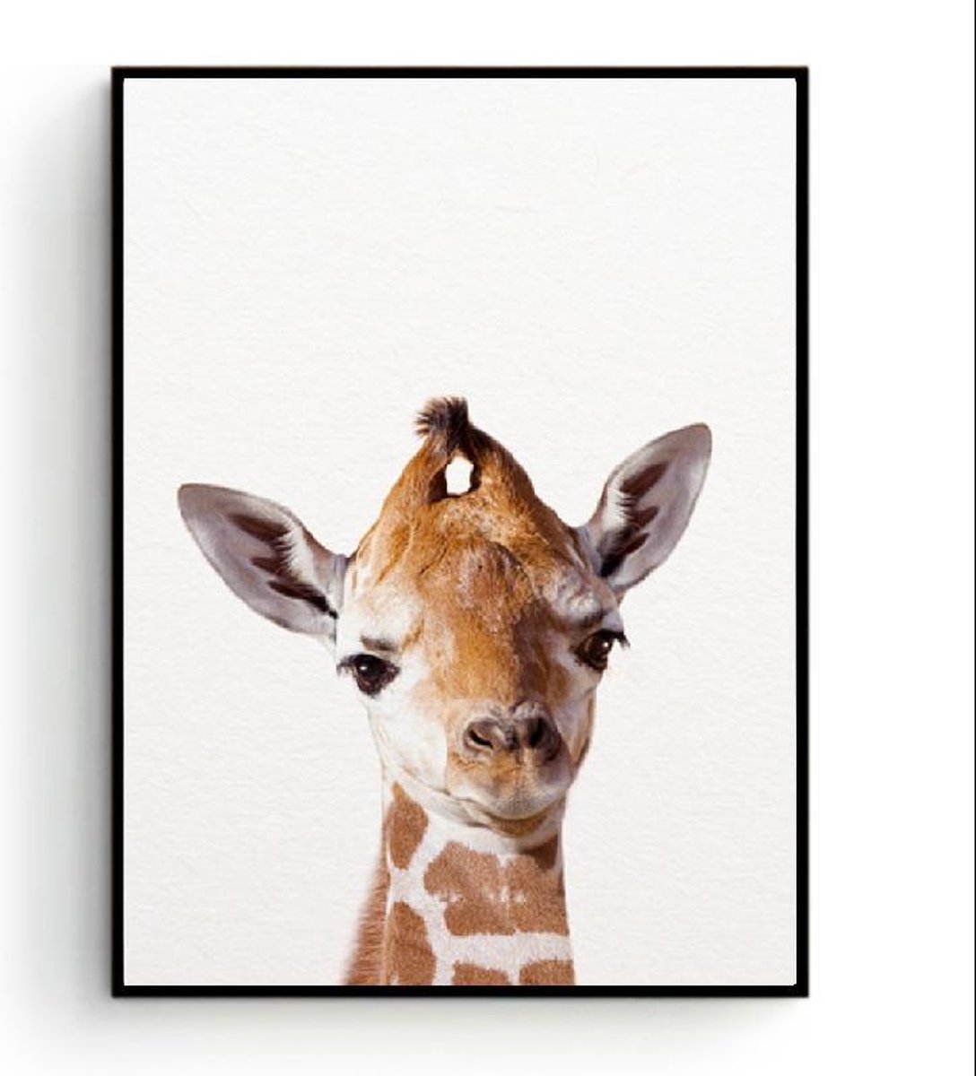 Postercity Design Canvas Poster Baby Giraffe / Kinderkamer