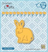 Nellie Snellen snijmal - 40 x 50 mm - SCCOD014 Cozy Dies konijn haas pasen rabbit