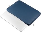 PU Lederen Envelop Skin Sleeve Voor de Apple Macbook Pro 15 Inch (2019) - 15.4" Case - Bescherming Cover Hoes Kunst Leer - Donker Blauw