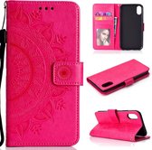 Leren Wallet Case - iPhone XR 6.1 inch - Mandala Patroon - Roze