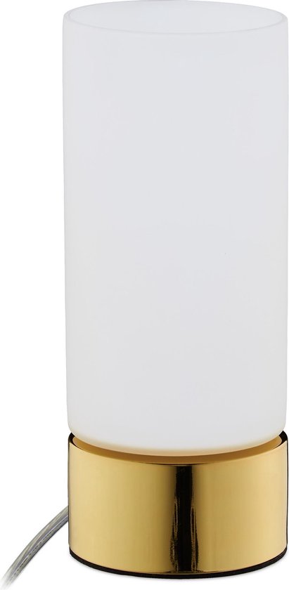 lamp nachtkastje - touch nachtlampje tafellamp vensterbank wit melkglas | bol.com