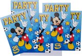 Uitnodigingen Disney Mickey voetbal 5 stuks