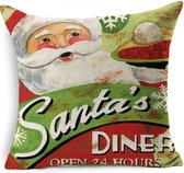 Kussenhoes - Kerst - Santa's dinner - linnen - 45cm