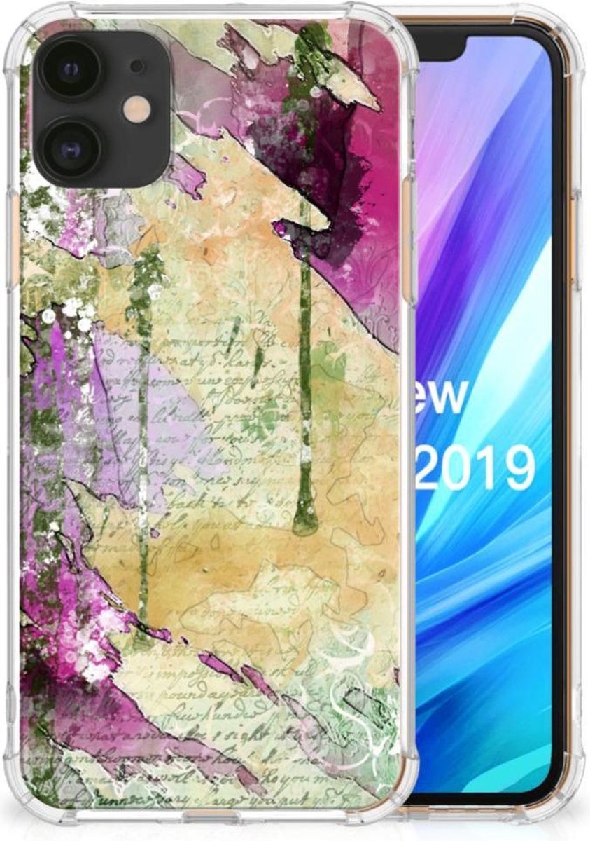 TPU Case Anti-Shock voor Back Cover Apple iPhone 11 Letter Painting