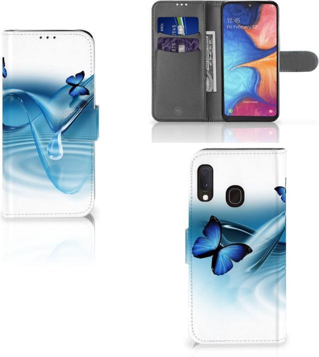 Samsung Galaxy A20e Telefoonhoesje met Pasjes Vlinders