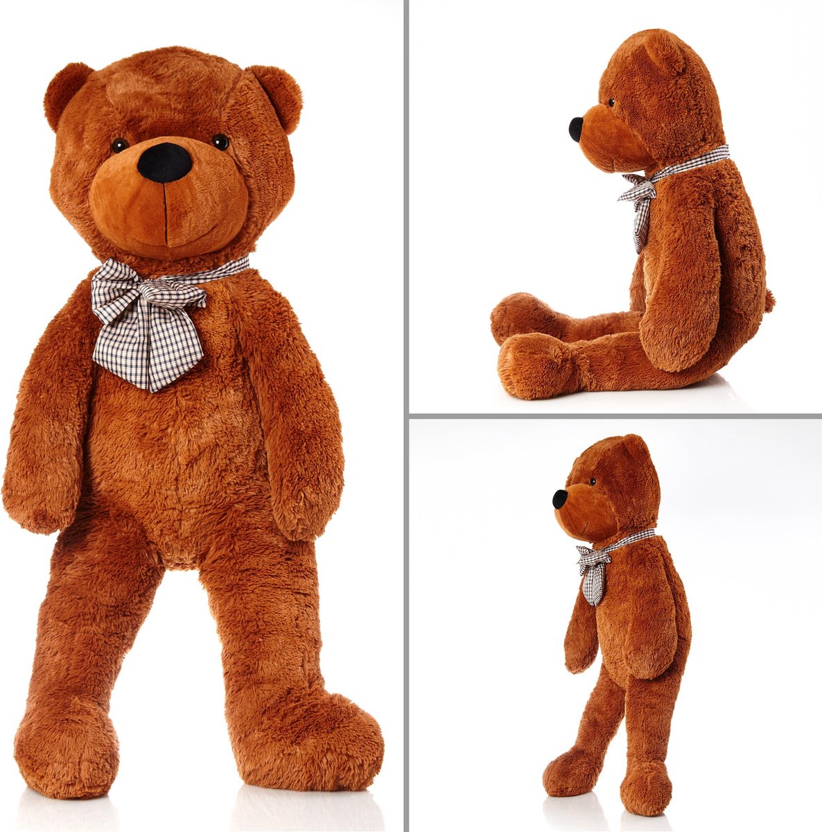 Ours en Peluche géant XXL avec Yeux en Boutons de 110 cm - Grand Ours en  Peluche Doux - Cadeau d'anniversaire, de Saint-Valentin ou de Noël (1,1 m,  Brown) : : Jouets