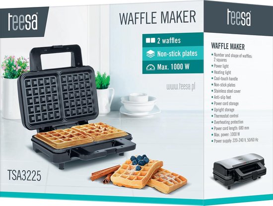 Teesa TSA3225 - Wafelijzer, voor twee grote wafels van Teesa — afbeelding 2
