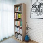 Boekenplank 60x31x190 cm spaanplaat eiken (incl. vloerviltjes)