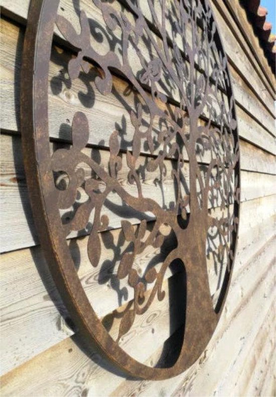 Afgrond ondersteuning Larry Belmont Levensboom - Metalen wanddecoratie - schilderij - Ø 95 cm - voor huis en  tuin | bol.com