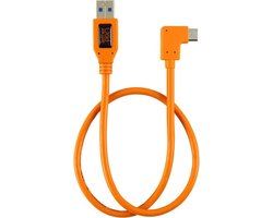 Tether Tools TetherPro - USB 3.0 naar USB-C Kabel - Haakse USB-C Connector - 0,5 Meter - Oranje