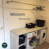 Wasserette muursticker 365 dagen open (donker grijs)