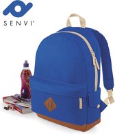 Senvi Retro Rugzak - Royal/Bruin/Creme - 18 Liter