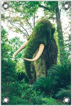 Tuinposter –Mammoet van Groene Planten – 60x90cm Foto op Tuinposter (wanddecoratie voor buiten en binnen)