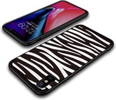 Softcase voor iphone XS  met zwart witte zebra print