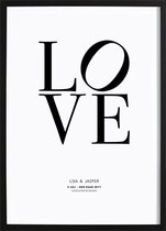 Love Gepersonaliseerde Poster (50x70cm) - Wallified - Tekst - Poster  - Wall-Art - Woondecoratie - Kunst - Posters