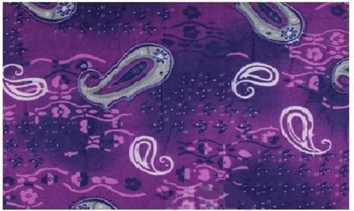 Haarsoires Haarband Multifunctioneel 45x25cm - Paisley Patroon - Paars - Elastische Stof - Bandana Col Nekwarmer - Sport Outdoor Casual - Unisex