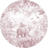 Pimpelmees muursticker Dieren Bos - kinderkamer - babykamer - 120 cm - roze