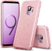 Glitter Back cover voor Samsung Galaxy S9 - Roze - TPU Case