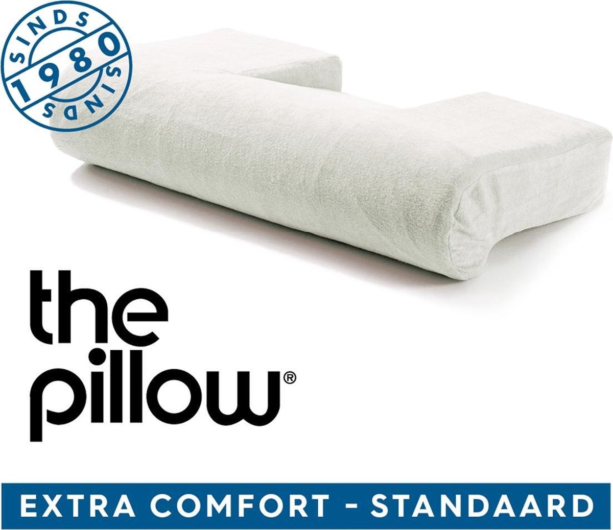 The Pillow Extra Comfort Standaard Orthopedisch kussen Latex Hoofdkussen voor Nekklachten Kussen voor Nek inclusief Velours Kussensloop 63x36x15cm