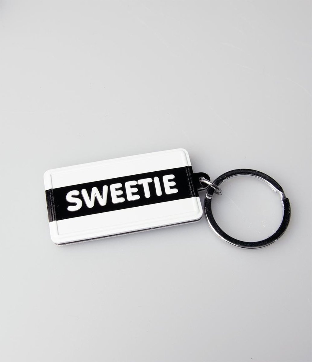 Paper Dreams Sleutelhanger Sweetie 13,5 X 4,5 Cm Staal Zwart/wit