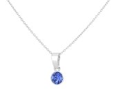 ARLIZI 1783 Ketting Swarovski Kristal Hanger Saffier Blauw - sterling zilver - 43 cm