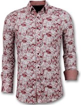 Exclusieve Heren Overhemd - Italiaanse Paisley Blouse - 3022 - Rood