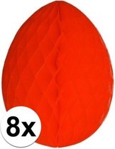8x Decoratie paasei rood 10 cm - Paasversiering / Paasdecoratie