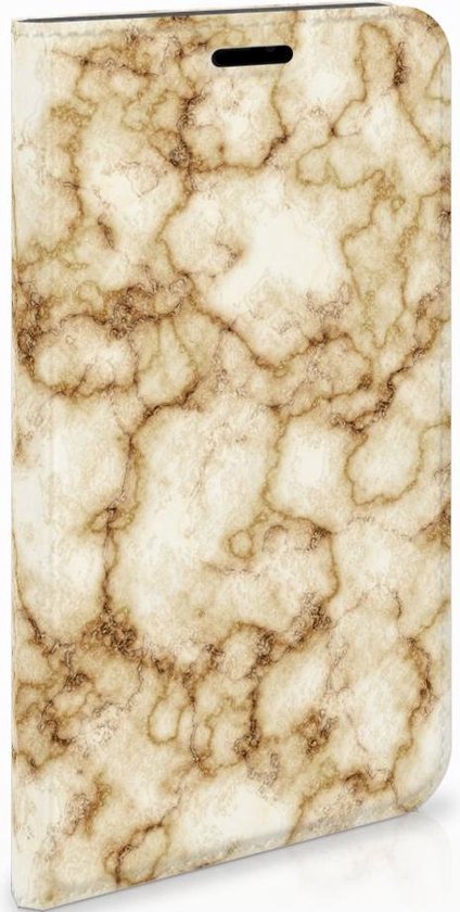 Couverture de livre iPhone XR avec fermeture magnétique Marble Goud