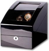 Luxe watchwinder in pianolak zwart voor 2 automaten en ruimte voor 3 andere horloges , horlogeopwinder 101011e