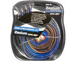 Zealum  ZPK8S2 Aansluitset / Kabelset 8mm2 - voor auto versterker of actieve subwoofer - incl. kabels
