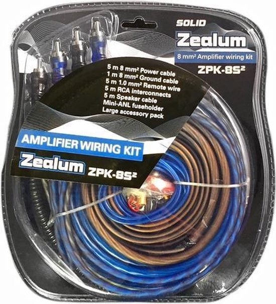 Zealum ZPK8S2 Aansluitset / Kabelset 8mm2 voor auto of actieve | bol.com