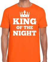 Oranje King of the night t-shirt heren - Oranje Koningsdag kleding L