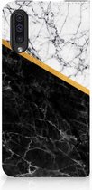 Bookcover Geschikt voor Samsung A50 Marble White Black