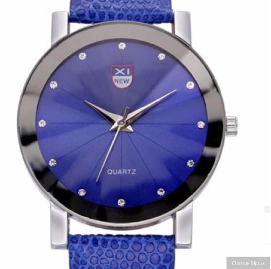 Horloge- Quartz-40 mm- Blauw- Prisma glas | bol.com