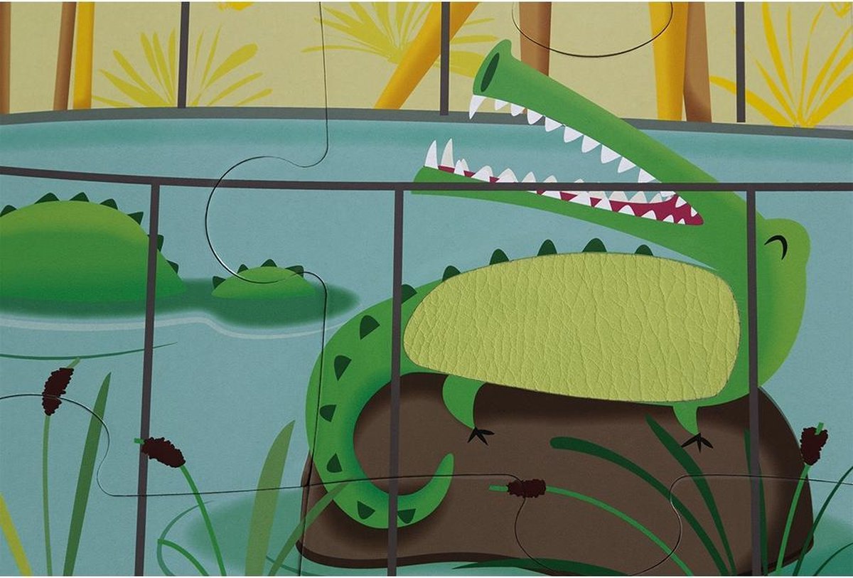 Janod - Voelpuzzel - Een dag in de dierentuin - 20 Grote stuks — afbeelding 8