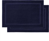 Lumaland - Badmat - Set van 2 badmatten - 100% katoen - 800g/m² 50 x 80 cm - Donkerblauw