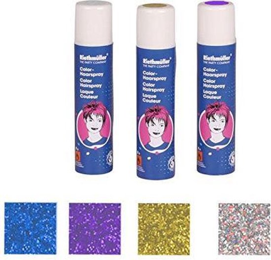 Glitter Hairspray purple 100 ml bol