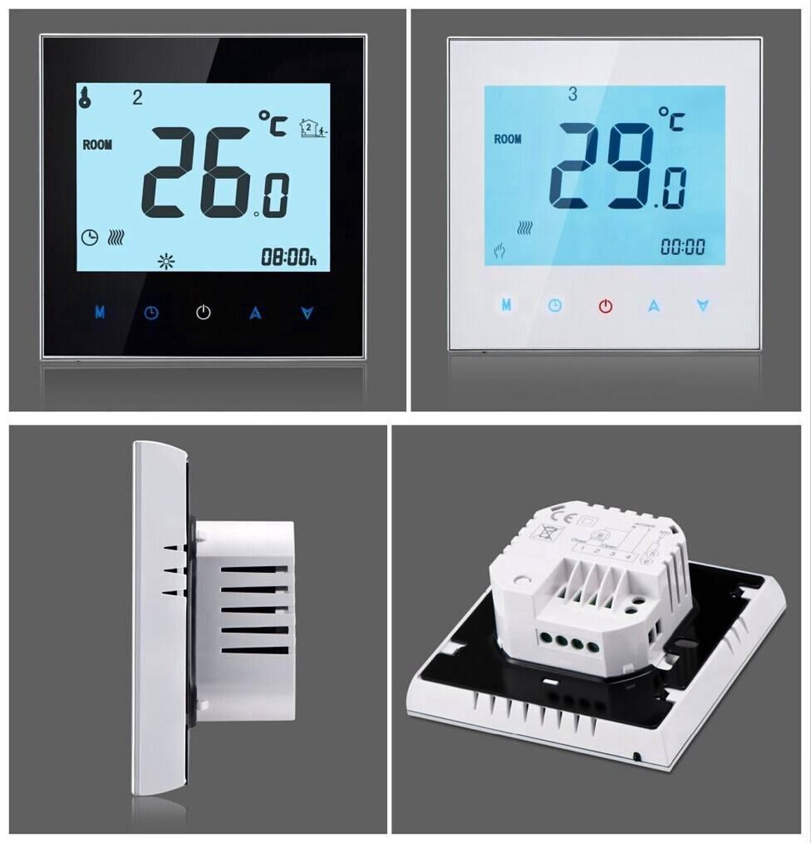 Elektrische vloerverwarming thermostaat smart control touch screen PRF78 wit