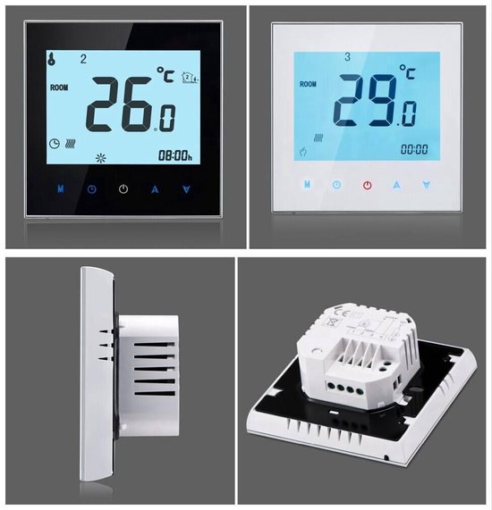 nieuwigheid Meerdere voorbeeld Elektrische vloerverwarming thermostaat programmeerbaar touch screen PRF-78  wit | bol.com