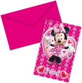 Minnie Mouse uitnodigingen 6 stuks