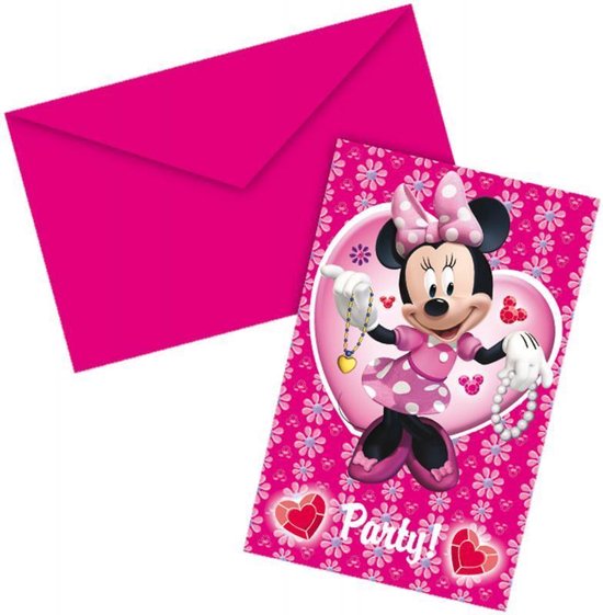 Minnie Mouse uitnodigingen 6 stuks | bol.com