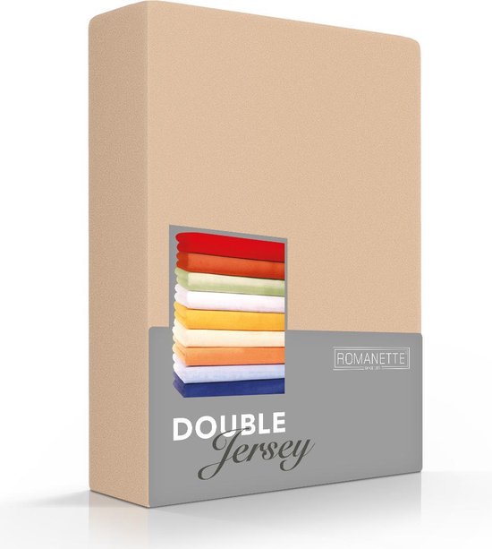 Comfortabele Dubbel Jersey Hoeslaken Zand | 150x220| Heerlijk Zacht | Extra Dikke Kwaliteit