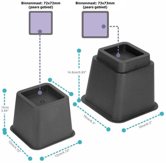 Cocoarm Set van 4 bedverhogers 7,5 cm zware olifantenpoten stoelverhoger vierkant bed en meubelverhogers lift sofa tafel stoelen beenverhogers voor tafel bureau bed bank Cocoarm Set van 4 bedverhogers 7,5 cm zware olifantenpoten stoelverhoger vierkant bed en meubelverhogers lift sofa tafel stoelen beenverhogers voor tafel bureau bed bank